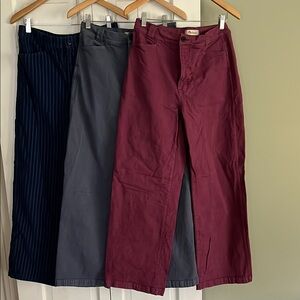 Set of 3 Madewell Emmett wide leg pants 29